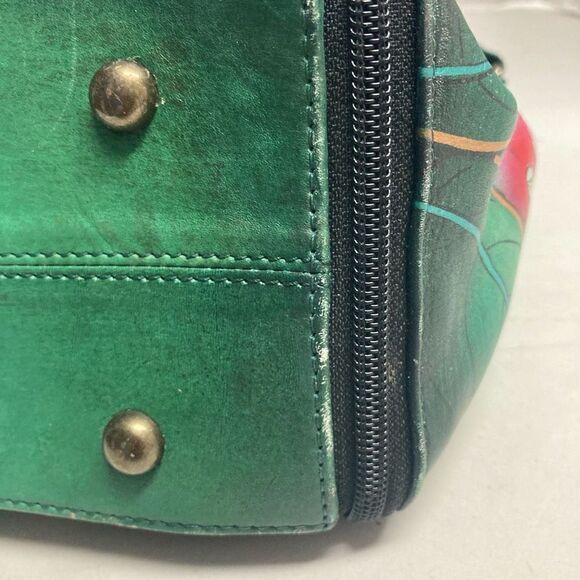 ANUSCHKA Women’s Hobo Tote Bag 13X4X8 Multicolored Genuine Leather Hand Painted - Picture 8 of 11